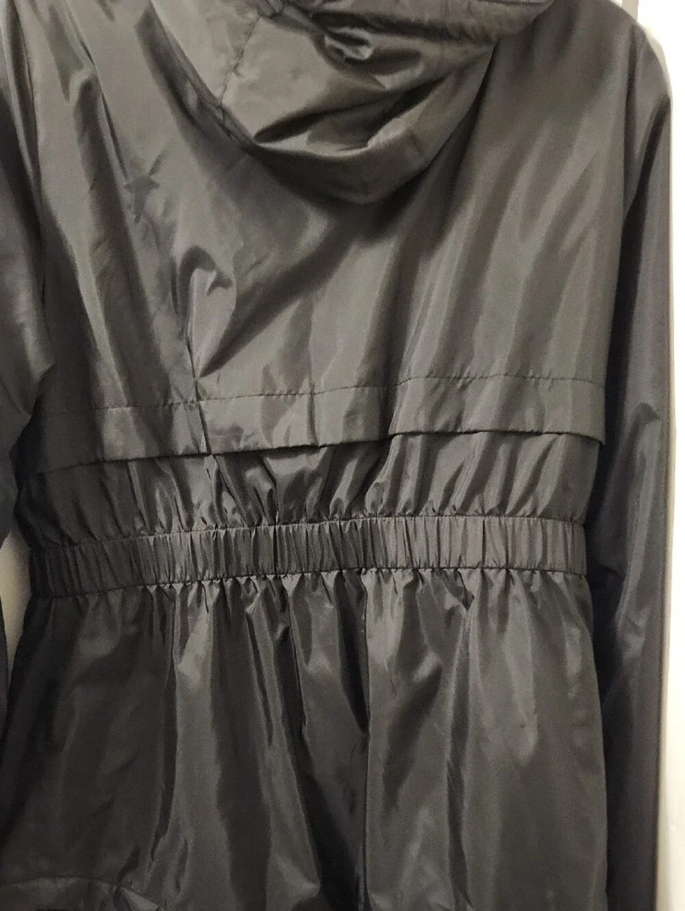 Free Country Womens Windsheer Black Hooded Raincoat with Zip Pockets